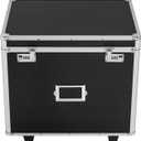 File Organizer Storage Box, Portable Locking Storage Totes  Storage Box with Dual Combination Locks for Filing Office Documents (Black)