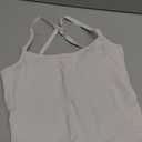 QBGJTD Womens Longline Sports Bras Cross Back Active Gym Yoga Padded Workout Crop Tank Top with Built in Bra, White, Small