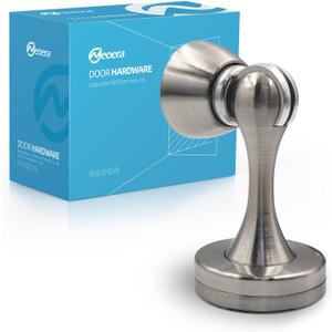 Neoera Magnetic Door StopBrushed Nickel Color Door Stopper Strong Magnetic Door Catch for Hold Door Open, Anti-Rust, Heavy Duty for Various Door Types, Wall & Floor Mount, 1 Pack