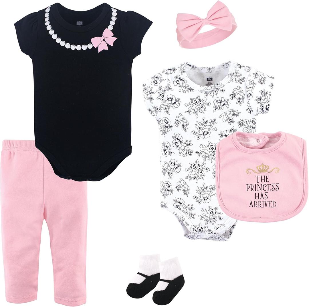 Hudson Baby Unisex Baby Cotton Layette Set (3-6 Months, Princess)