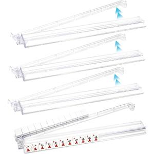 Non-Slip Mahjong Racks with Pushers Set of 4, 18'' Clear Acrylic American Mahjong Tile Racks/Trays/Holders, Imports Modern Mahjong Racks with Built-in Pushers, Mahjong Gifts (Clear)