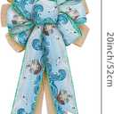 Summer Blurlap Wreaths Bows Large Navigation Ocean Bows Christmas Tree Topper for Wedding Holiday Birthday Summer Haiwaii Party Decoration