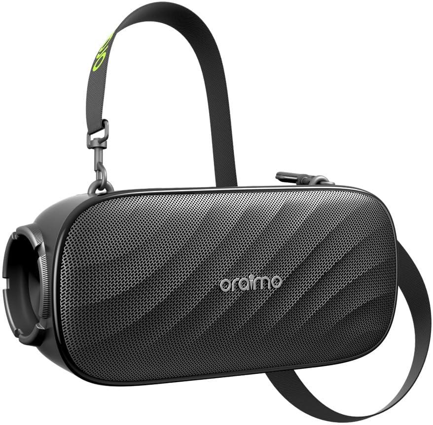 Oraimo Bluetooth Speaker Loud, 80W Heavy Bass, Subwoofer, Wireless Portable Outdoor Speaker, 28H Playtime, RGB Lights, TWS, Bluetooth 5.4, TF Card, AUX, Custom EQ for Beach Party Camping, Gray