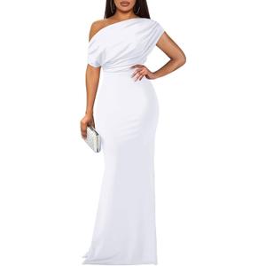 YMDUCH Women's Elegant Sleeveless Off Shoulder Bodycon Long Formal Party Evening Dress, Large