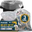 Reli. Contractor Garbage Bags 55 Gallon | 20 Trash Bags | Heavy Duty | Clear Contractor