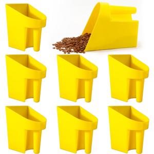 8 Pcs Feed Scoop Plastic Enclosed Heavy Duty Stackable Feed Scoop for Horse Chicken Livestock Animal Ranchers Homesteaders Farmers,2 Qt