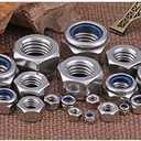 201pcs Locknuts Assortment Kit,M3 M4 M5 M6 M8 M10 M12 Metric Nylon Insert Lock Nuts Set,304 Stainless Steel Lock Nuts