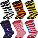 Zando 6 Pairs Youth Soccer Socks Baseball Socks Boys Girls Knee High Socks School Uniform Socks Outdoor Long Tube Socks