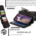 MODOS LOGICOS Case iPhone 11 Pro Max, [Detachable Wallet Folio][2 in 1][Zipper Cash Storage][Up to 14 Card Slots 1 Photo Window] PU Leather Purse with Removable Inner Magnetic TPU Case - Black