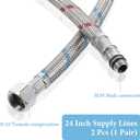 2 PCS Faucet Hose, 24 Inch Faucet Supply Lines Bathroom Kitchen Faucets Lines Braided Stainless Steel Supply Hose for Hot and Cold Water Supply3/8-Inch Female Compression Thread X M10 Male Connector