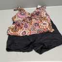 Yonique Women 2 Piece Flowy Tankini Swimsuits with Boyshorts V Neck Swim Tank Tops Bathing Suits Modest Swimwear (Large, Mandala)