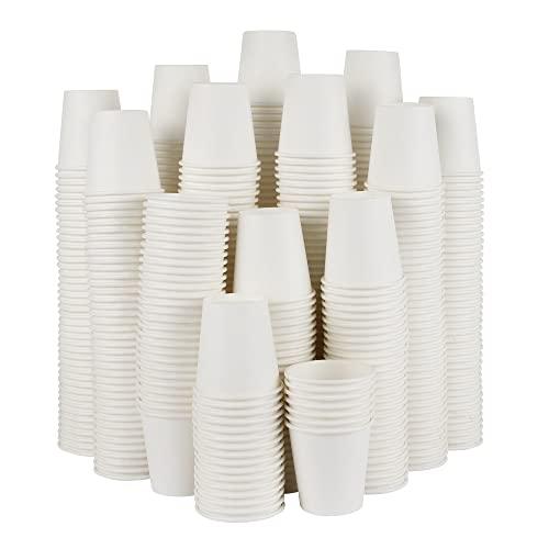 Yes!Fresh [400Count] 3oz Disposable Paper Cups,Hot/Cold Beverage Drinking Cup，Small Paper Cups for Bathroom and Mouthwash (3 oz, 400 Count, White)