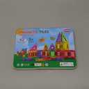 Mini Magnetic Tiles Travel Magnetic Tiles with Iron Box,42PCS Magnet Building Block Set Travel Toys for Kids Ages 3+,Educational Portable Magnet Toys Gifts for Toddlers Boys & Girls Christmas Birthday