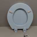 Bemis 500EC 464 Wood Toilet Seat with Easy Clean & Change Hinges, Round, Dresden Blue