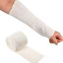 Nuanchu Cotton Stockinette Tubular Elastic Bandage Cast Sleeve Roll Elastic Wrap Tube Bandages Comfortable Cast Stockinette for Arm Leg Knee Prewrap(White,4 Inch X 5.47 Yard)