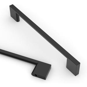 Asidrama 10 Pack 6.3 Inch(160mm) Matte Black Kitchen Cabinet Handles, Cabinet Pulls Kitchen Cabinet Hardware for Cupboard Drawer Pulls (6.3" Hole Center (160mm)