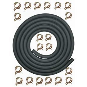 YAMAKATO 10 Feet 5/16 Inch ID Fuel Line Hose Rubber w/ 20 Clamp