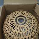 Plug in Pendant Light Rattan Hanging Lamp with 15 Ft Hemp Rope Cord, Wicker Hanging Lights with Bamboo Basket Lamp Shade,Dimmable Switch Woven Boho Plug in Ceiling Light for Living Room Bedroom