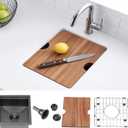 KINGO HOME Black Undermount Bar Sink, 15x15 Inch Stainless Steel Small Workstation RV Sinks 16 Gauge Ledge Kitchen Gunmetal Black Single Bowl Kitchen Wet Bar Prep Sink with Accessories