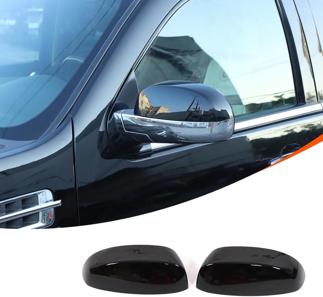Car Door Rear View Mirror Cover Cap Compatible with Cadillac Escalade 2007-2014,ABS Car Outside Side Rearview Mirror Cover Trim Accessories (Glossy Black)