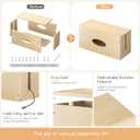 2 Pack Pine Wood Large Cable Management Box, Cord Organizer Cover Hider Floor Outlet Hiders for TV Wires, Computer, Router, USB Hub Under Desk Power Strip Electrical Cord Management (2)