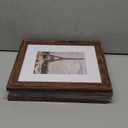 8x10 Picture Frame Set of 4, Made of Real Glass and Rustic Brown Wooden Frame, 8 by 10 Photo for Wall or Tabletop - Display Picture 5x7 with Mat or 8x10 Without Mat