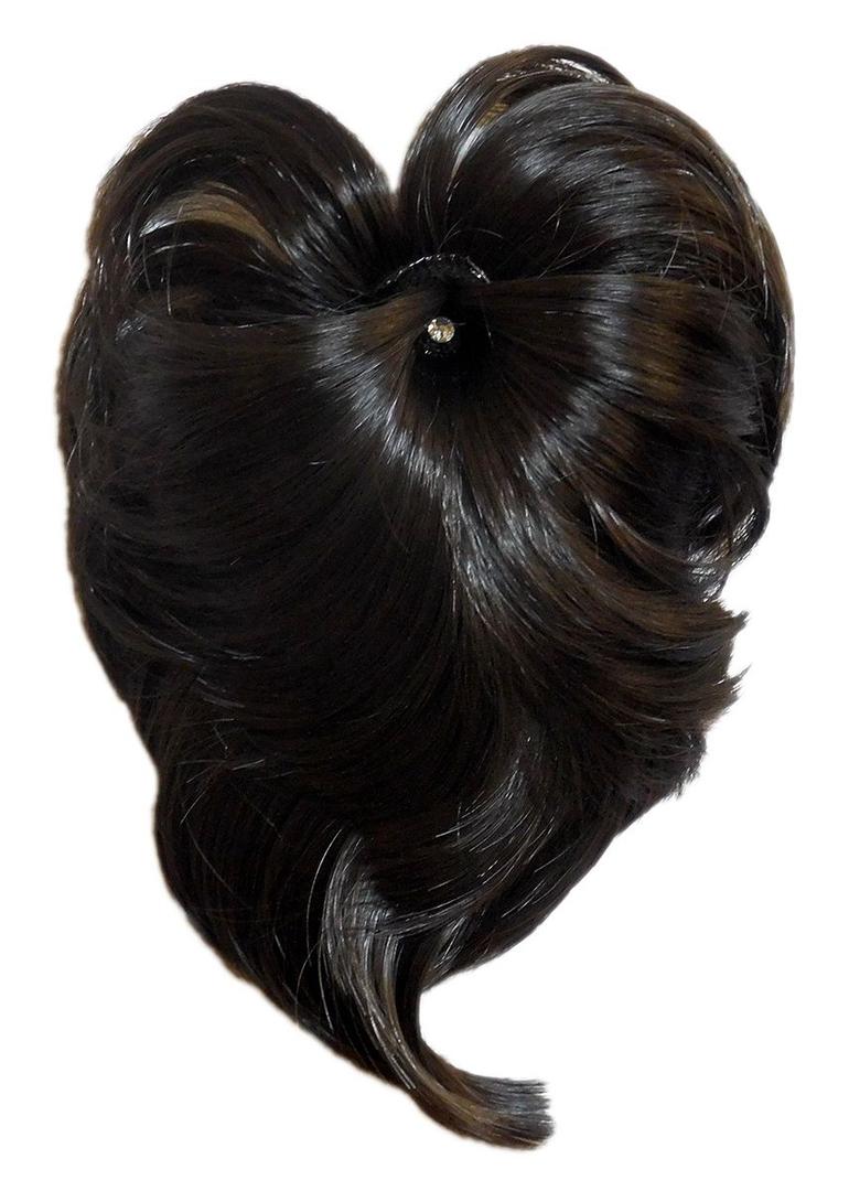 Natural Dark Brown Hair Bun Realistic Hairpiece Extension For Women 15"