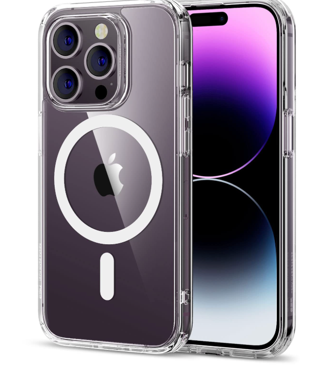 ESR for iPhone 14 Pro Max Case, Compatible with MagSafe, Shockproof MilitaryGrade Protection, Yellowing Resistant, Magnetic Classic Hybrid Case (HaloLock), Clear