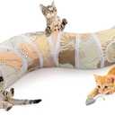 Glittme Cat Tunnel, Cat Tunnels for Indoor Cats, S-Shape Cats Cave with Cat Toys, Foldable Cat Tubes and Tunnels for Cats, Rabbit, Puppy, Guinea Pig