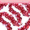 50 Feet Valentines Day Tinsel Garland Decor, Valentine Heart Tinsel Garlands Red Pink Heart Hanging Garland, Valentine's Day Decorations for Indoor Outdoor Home Wedding Party Mantel Table