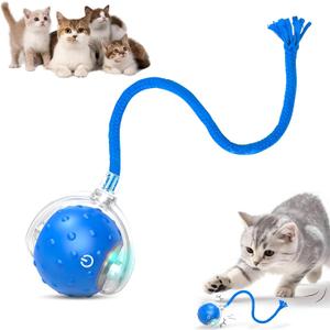 Tiny Fetch Dog Toy, Tinyfetch Interactive Dog Cat Toys Balls with Birdsong, 360 Smart Automatic Rolling Electric Dog Ball Toy, Fast Moving Balls Toys for Pets (Blue)