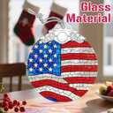 Stained Glass Ornament, Christmas Ornament, Hanging Ornaments for Home Decor & Christmas Tree Ornaments  Exquisite Holiday Decor, Xmas Gifts & Holiday Present - American Flag