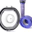 Dust Bin Lid Compatible with Dyson V7 V8 Vacuum Cleaner Dust Bucket Cover Replacement Parts, with Pre&Post HEPA Filter Set