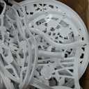 C/G 3-Piece Bistro Set - Outdoor Patio Table Set, Anti-Rust Cast Aluminum, White (Rose)