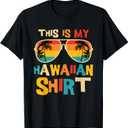 This is My Hawaiian Shirt Tropical Luau Costume Party Hawaii T-Shirt (Black), Size: XL
