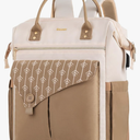 MOMUVO Laptop Backpack for Women with USB Port, Student Bookbag Water Resistant Backpacks Teacher Doctor Nurse Work Stylish Travel Bags, Fits 17-Inch Laptop Khaki Beige