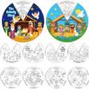12 Sets Color Your Own Funny Nativity Crafts DIY Christmas Nativity Scene Crafts Religious Christian Jesus Angel for Christmas Party Activities Vacation Bible