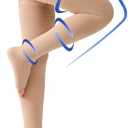 Thigh High Compression Stockings Toeless - Unisex, Opaque, KEKING 15-20mmHg Graduated Compression Leg Support Hose with Anti-Slip Silicone Band - Swelling, Varicose Veins, Edema, Trave (,Beige 3X-Large)