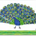 Eric Carle's Peacock Canvas Wall Art, Green, 18.00" x 1.50"