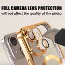Misscase for iPhone 13 Magnetic Glitter Case Compatible with MagSafe,Full Protection Slim Shockproof Anti-Scratch Case with Camera Lens Protector Logo View Dust-Proof Net for Women Gold