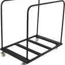 Folding Table Cart, 1800 LBS Heavy Duty Table Trolley with 5" Swivel Wheels, Black Desk Trolley for Garage, Home, Warehouse, Party Event Hotel Furniture 10 Table Capacity