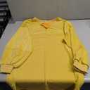 Panadila Womens Oversized Long Sleeve Patchwork Sweatshirt Dress Crewneck Tunic Sweatshirts Fall Loose Pullover Top (Yellow, S)
