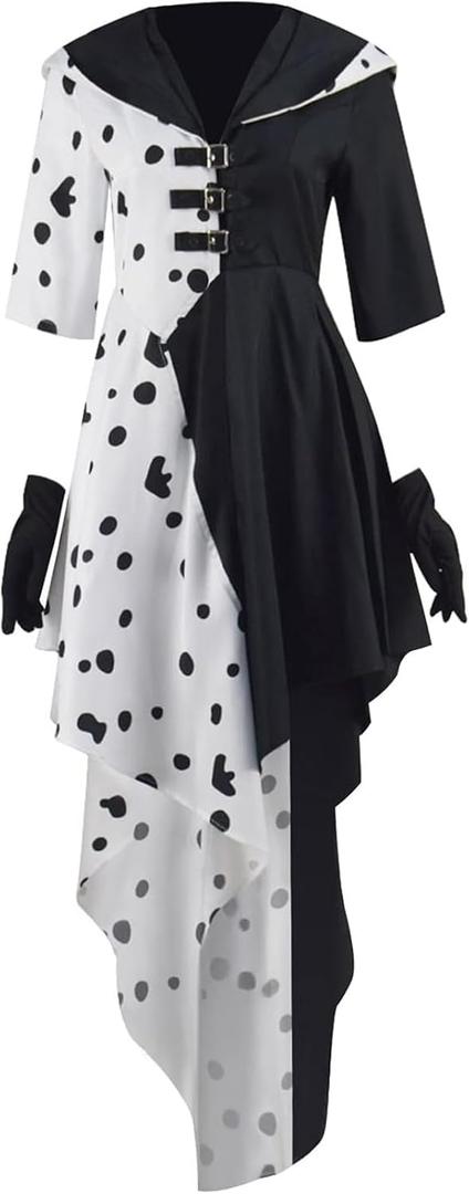 Beita Cruella Devil Costume Women Dress Cosplay Outfit for Halloween (XX-Large)
