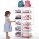 10 Shelf Weekly Clothes Organizer for School Outfits Monday to Friday Daily Daily Clothing Divider with Color Labels 13.39 x 10.24 x 7.28 Inches Plastic Storage Organizer for Home, Bedroom