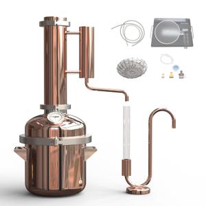 HOOLOO 8L Copper Still Distillation Equipment,Essential Oil Distiller | Copper Stills for Distilling Moonshine,Hydrosol,Essential oils,Steam Distillation Kit for Essential Oils,Herb Distiller