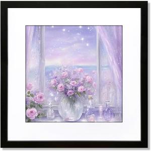 24x24 Frame Black, Display Picture 20x20 with mat or 24x24 Without mat, Photo Poster Picture Frame Wall Mounting Home Decor, 1-PCS