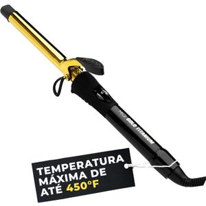 MQ Hair - Professional Curling Iron with Clamp - Dual Voltage, Salon Finish, Ultra-Fast Heating - Versatile Styler, Five Temperature Settings - Gold Titanium - 32mm