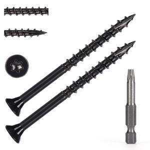 Wood Screws #10 x 2-1/2, T25 Star Torx Drive Flat Head Deck Screws, Black, 79Pcs (1lb)