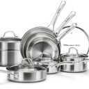 Stainless Steel Cookware Set,Tir-Ply Pots and Pans Set,13 Pcs Stainless Steel Induction Kitchen Cookware Sets,PFOA Free, Frying Pans,Saucepans,Saute Pan & Stock Tagine Pot,Compatible with All Cooktops