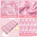 Whaline Easter Bunny Hand Towels Jacquard Cotton Bathroom Towel Pink White Rabbit Absorbent Bath Towel for Kitchen Dish Drying Cleaning Cooking, 29.5 x 13.4 Inch, 2Pcs